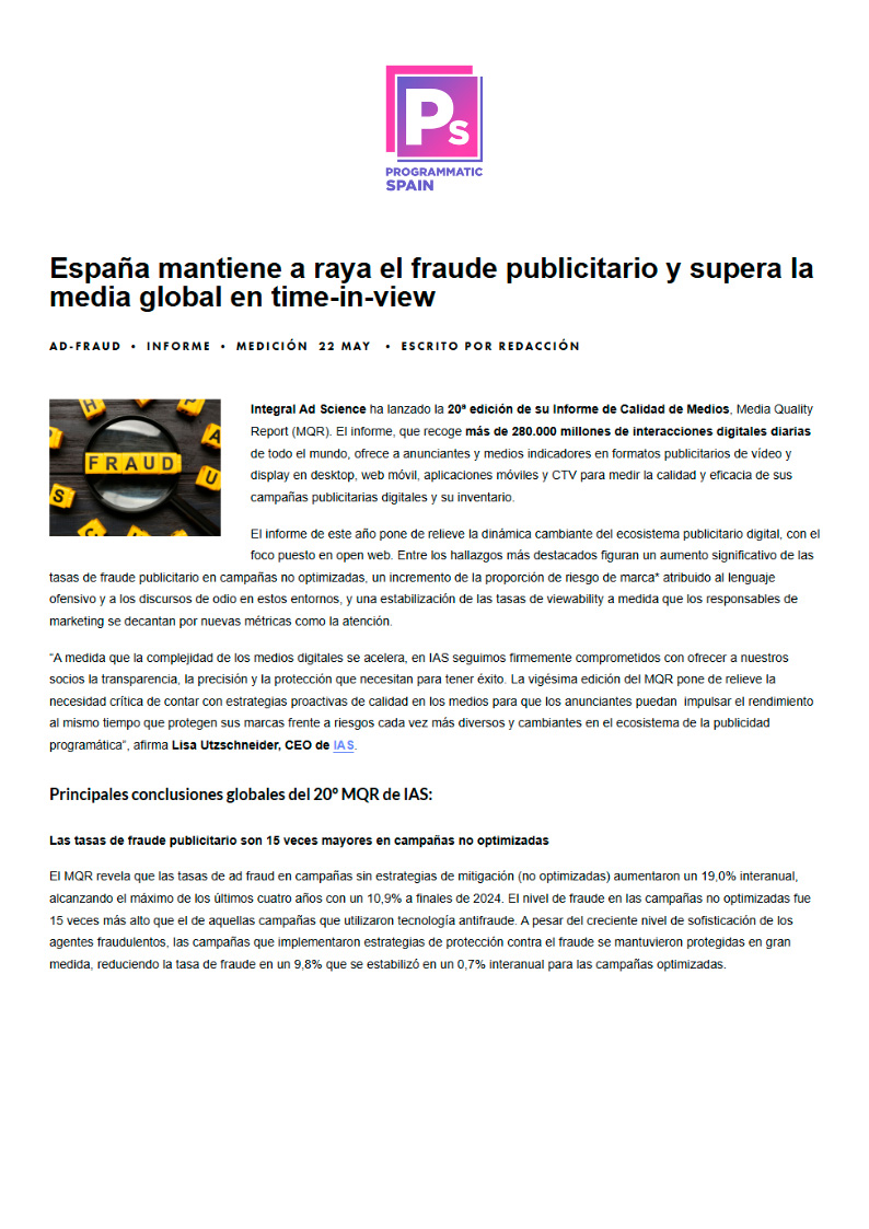 IAS MQR Programmatic Spain