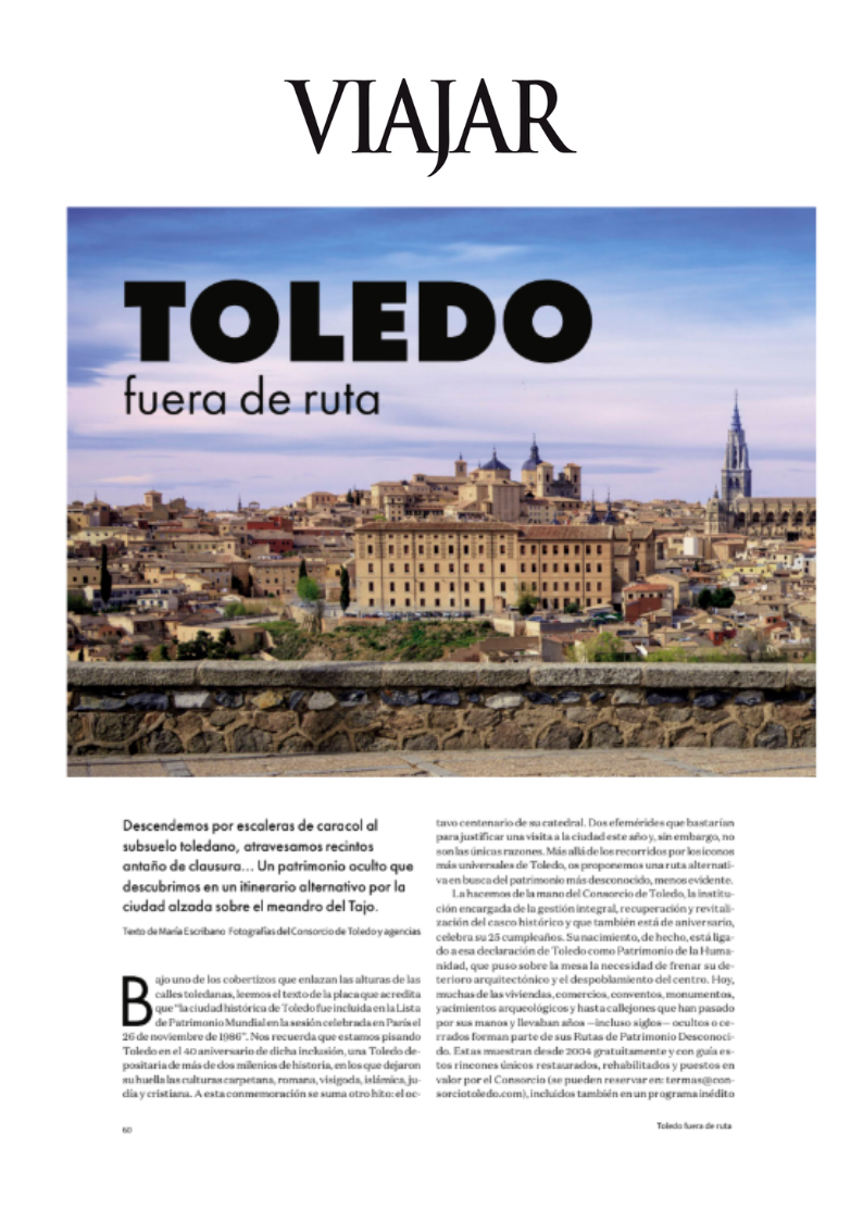 Consorcio de Toledo en revista Viajar